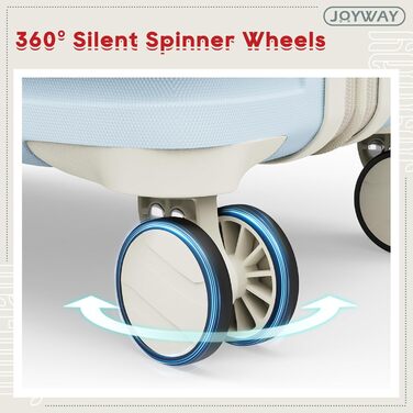 Набір валіз Joyway для ручної поклажі, розширюваний, з TSA-замком (світло-блакитний, 6 предметів, 13/20/24/28)