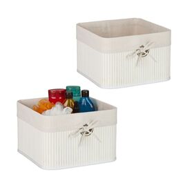 Relaxdays Bamboo Storage Basket Set