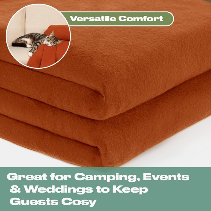 Плед DREAMSCENE з флісу, теплий та м'який, 120 x 150 см, колір охра