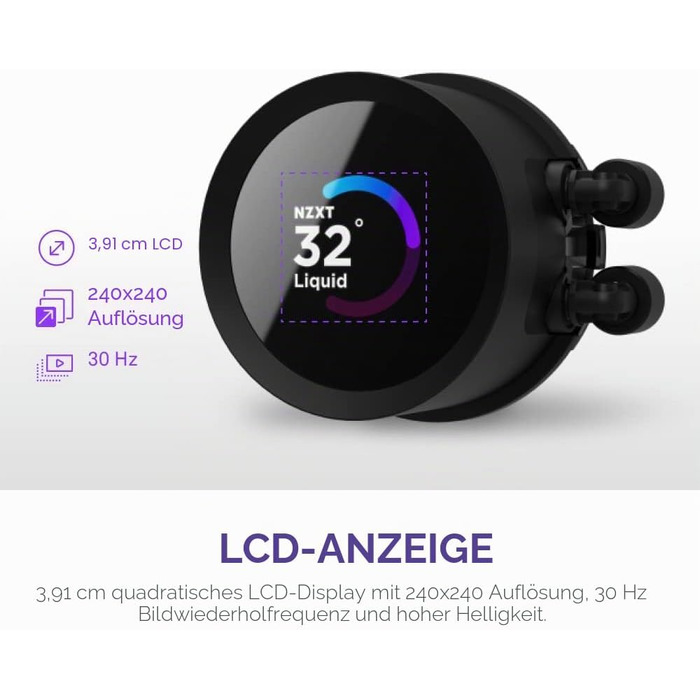 Рідинне охолодження процесора NZXT Kraken 280 RGB, 280мм, з LCD-дисплеєм, чорний