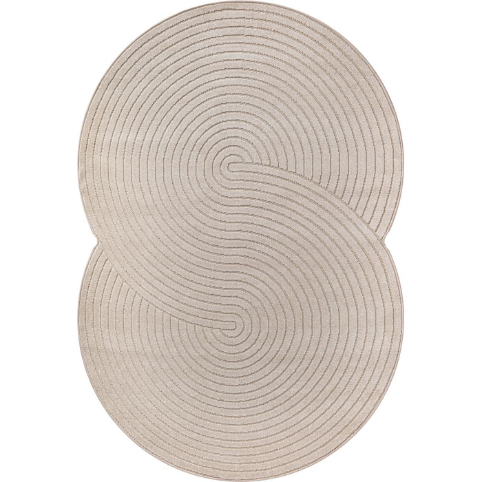 Килим Santo Plus для вітальні та спальні: якісний, легкий у догляді, довговічний, сучасний дизайн, підходить для вулиці, кремовий (200 x 280 см)