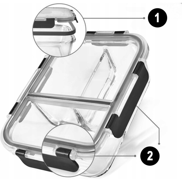 Скляний контейнер для їжі TODOMI з герметичною кришкою для заморожування, 1,02 л