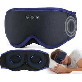 3D Маска для сну з навушниками Bluetooth Dolida, ультрамарин - повна блокада світла, комфортний сон для жінок та чоловіків
