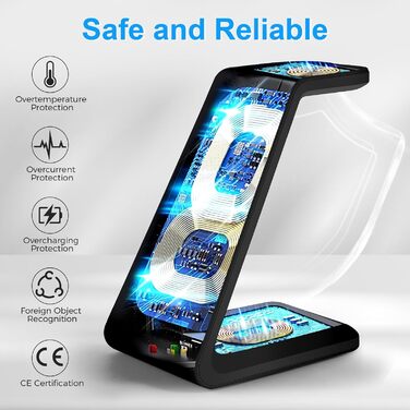 3-в-1 Бездротова зарядка Induktive для iPhone, Apple Watch та AirPods Pro