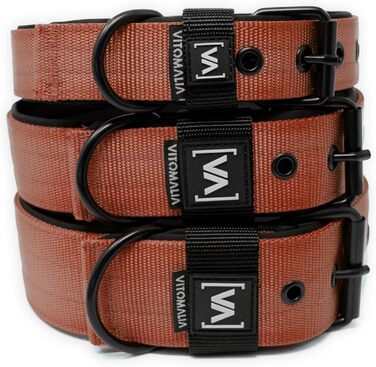 Нашийник для собак середнього розміру, 4 см, з неопреновою підкладкою, коричневий, нержавіюча сталь