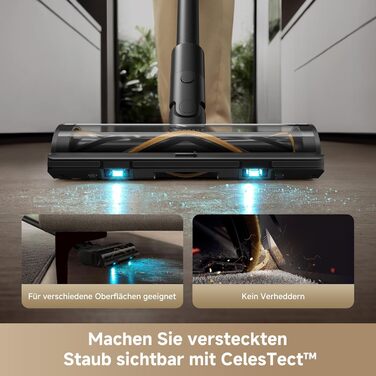 Dreame Z10 - Бездротовий пилосос з потужністю 190AW, LED-дисплеєм та функцією розпізнавання бруду, синій LED, для прибирання дому, шерсті тварин та килимів