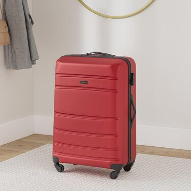 ЧемоданWITTCHEN Globe Line: ручна поклажа, трівалi, ABS, 4 колеса, кодовий замок, телескопічна ручка, червоний, розмір S | Підходить для Lufthansa, Eurowings, Ryanair, Condor, Discover Airlines