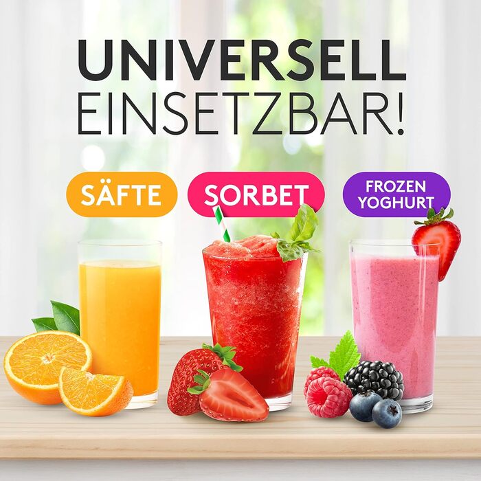 Vandenberg Slow Juicer - повільний відцентровий соковичавник для овочів та фруктів, 150W, з функцією реверсу, BPA Free