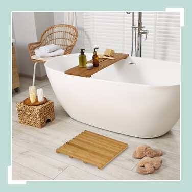 Relaxdays Bamboo Bath Mat