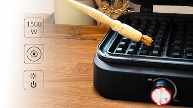 Вафельниця MPM MGO-40, 1500 Вт, чорна