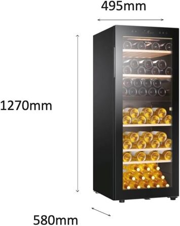 Haier 34 Bottle Wine Refrigerator - 2 Zone Wine Cooler with UV Glass Door, Wi-Fi & Touch Display, Vibration-Free Storage