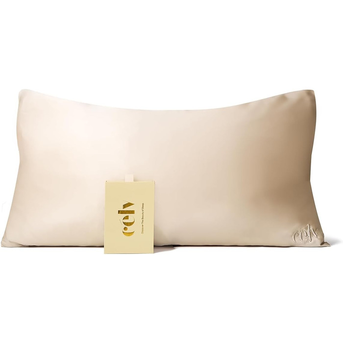 célv Luxury Silk Pillowcase/Pillow Cover with Hidden Zipper/100% Mulberry Silk Pillow Cover / 1 Piece / 22 Momme/Gift Packaging REUSABLE (40 x 80 cm, Champagne) 40 x 80 cm Champagne