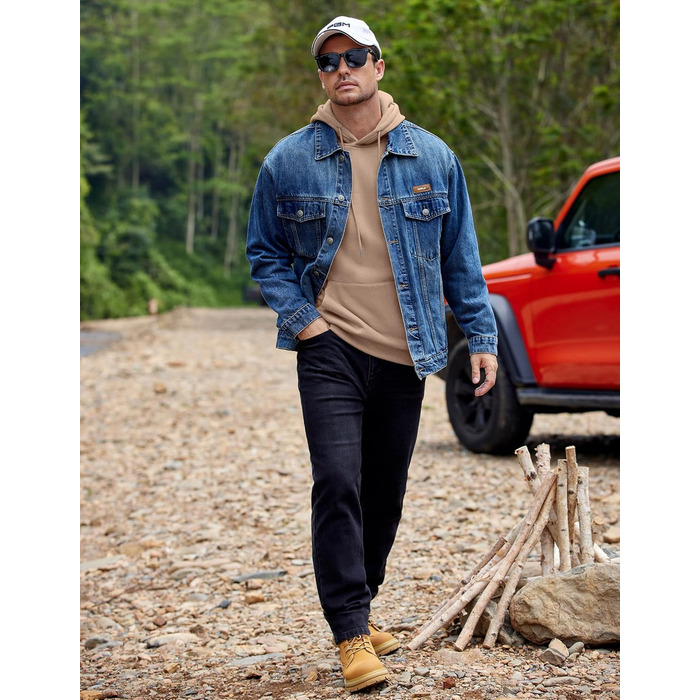 COOFANDY Худі для чоловіків з капюшоном, теплий світшот з флісу, бавовняний світшот з кишенями, чоловічий худі (Хакі, XL)