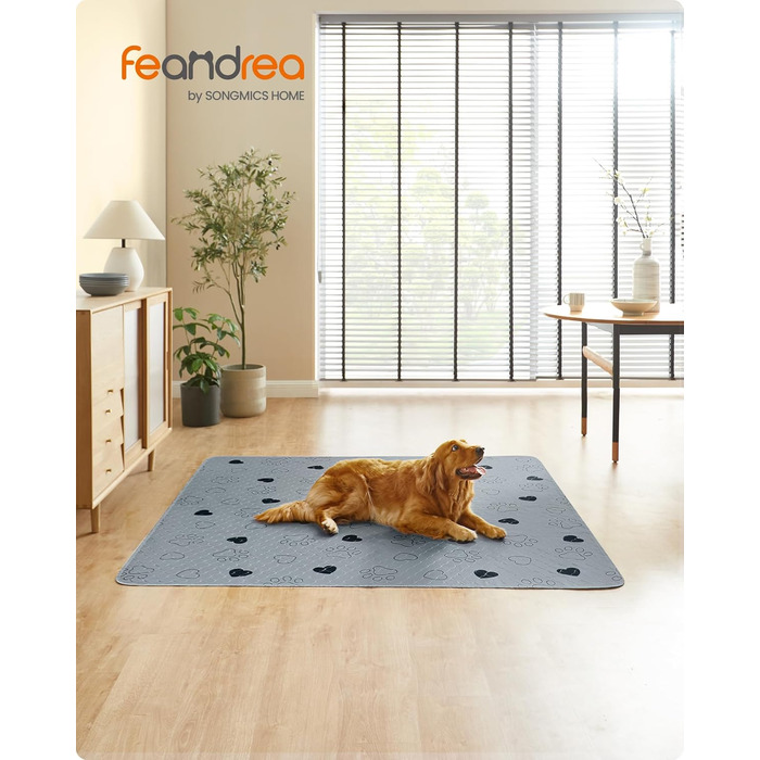 Підстилка для собак Feandrea, 2 шт., 122 x 91 см, XL, сіра, нековзна, швидковисихаюча, для дому