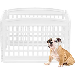 Iris Ohyama Dog Playpen with 4 Panels and Lockable Door, 60cm High - Indoor/Outdoor Dog Kennel, Puppy Pen, Dog Fence