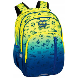 Багатокамерний шкільний рюкзак CoolPack, синій з жовтими та золотистими відтінками, 27 л
