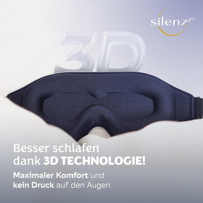 Маска для сну преміум-класу 3D - комфортна пов'язка на очі для жінок та чоловіків - забезпечує повну темряву - рожева, 1 шт.