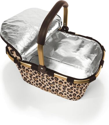 Термосумка-корзина reisenthel carrybag iso з кришкою, водонепроникна, леопардовий принт, для покупок, з функцією охолодження
