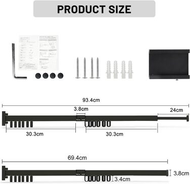 Настінна сушарка для білизни 120 см, висувна, складна, з вішалкою та 18 гачками для балкона, ванної кімнати, спальні, білого кольору