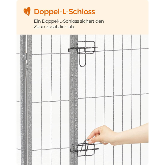 Вольєр для тварин Feandrea Freilaufgege XXL (77x100 см), сірий, збірний, для дому та вулиці