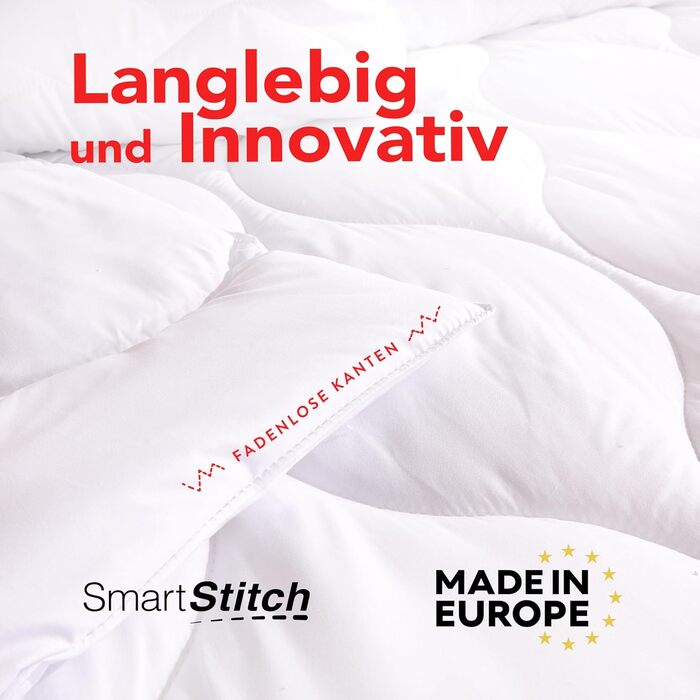 Ковдра John Cotton New Way 200x220 - інноваційна дихаюча ковдра для алергіків | Сертифікована Oeko-Test | Ідеальна для весни та осені | Тепла зимова ковдра 200x200 см