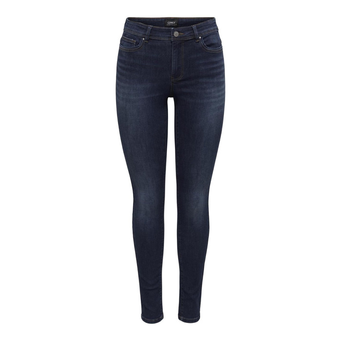 Джинси скінні жіночі ONLY WAUW середньої посадки, темно-синій денім, розмір M/30L