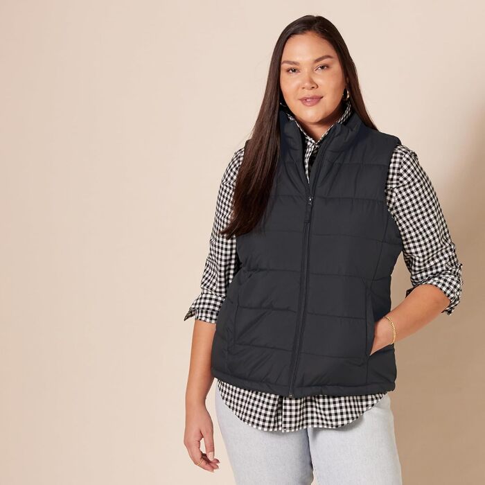 Жіноча жилетка з пуху Amazon Essentials, чорна, XL