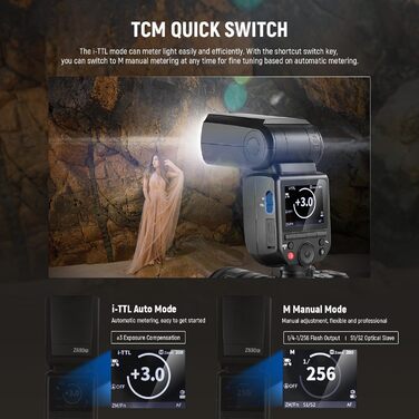 NEEWER Z880-C: Швидкісна спалахувачка Speedlite для Canon/Nikon з моделювальним світлом, TTL/M, HSS 1/8000s, 7.2V/3000mAh, 600 потужність