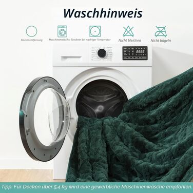 Обважнена ковдра Wemore Sherpa Fleece для дорослих, двостороння пухнаста ковдра з фланелі та плюшу, темно-зелена (Jacquard), 15 lbs, 152 x 203 см