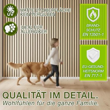 Акустичні панелі TRESKO з дерева 120×60x2,1 см, світлий дуб (2 шт.) — 3D ламельна стіна для шумоізоляції з вішаками для одягу