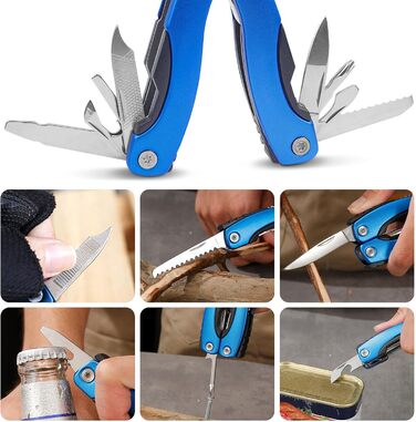 Мультитул 11 в 1: багатофункціональний інструмент з нержавіючої сталі з бітами для викрутки та складним ножем, у комплекті з сумкою для активного відпочинку