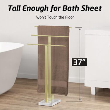 Підставка для рушників KES, 3 стійки, з нержавіючої сталі SUS304, золотиста, BTH217S3-2