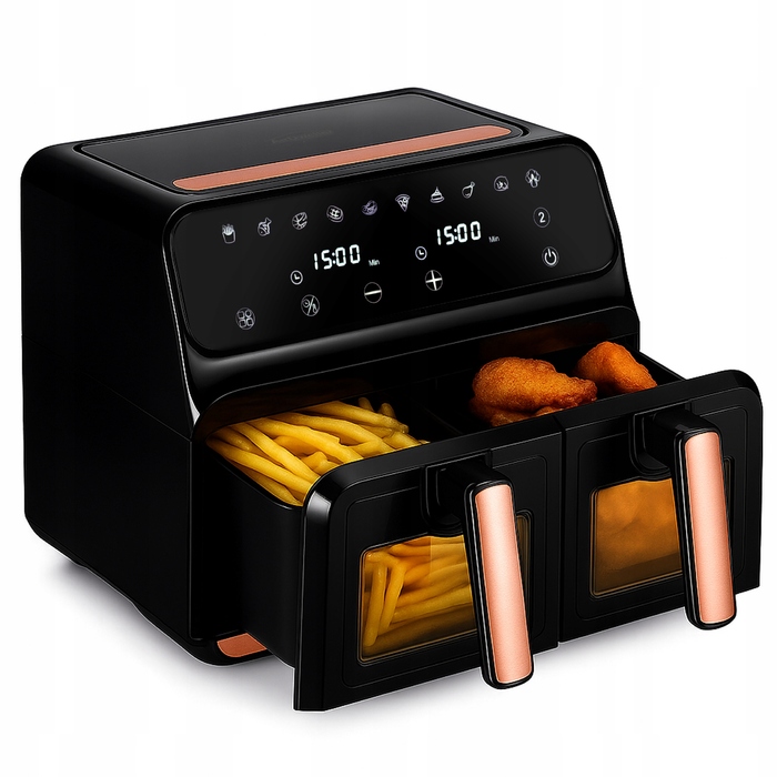 Аерофритюрниця AirDweller ADTJF3 2400 Вт, 9 л, чорно-золота