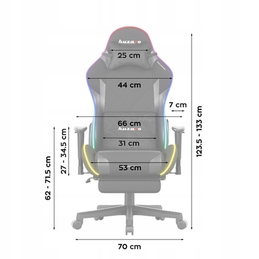 Ігрове та офісне обертове крісло Huzaro Force 5.7 RGB з підставкою для ніг