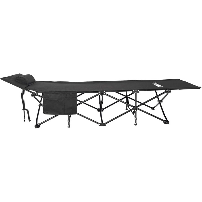 Розкладне ліжко 24MOVE® для кемпінгу та відпочинку на природі, 190 x 67 x 34 см, чорне