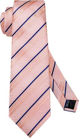 Краватка чоловіча Dubulle з квітковим візерунком Paisley, шовкова краватка, в смужку, комплект з нагрудною хустинкою для весілля та бізнесу (B Рожевий)