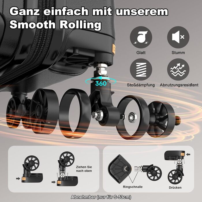 Набір валіз Joyway 6шт: велика, середня, маленька, сумка, косметичка, TSA-замок, зелений/чорний