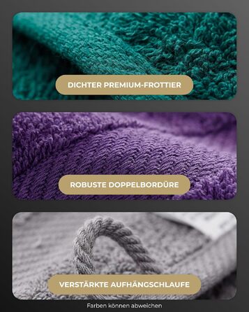 Набір махрових рушників 50x100 см, 10 шт, 100% бавовна, 600 г/м², Oeko-TEX, золотий колір