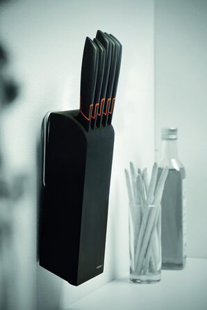Набір ножів Fiskars Edge 5 предметів, дерев'яний блок (береза) 37 см, чорний