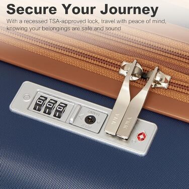 Набір валіз KONO (M, L, XL) з ABS+PC, 4 колеса, TSA-замок (кремовий/коричневий, темно-синій/коричневий)