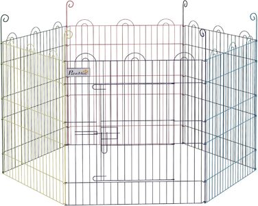 PawHut® вольєр для цуценят, огорожа для собак, вольєр-загон, 120x60x80 см (різнокольоровий)