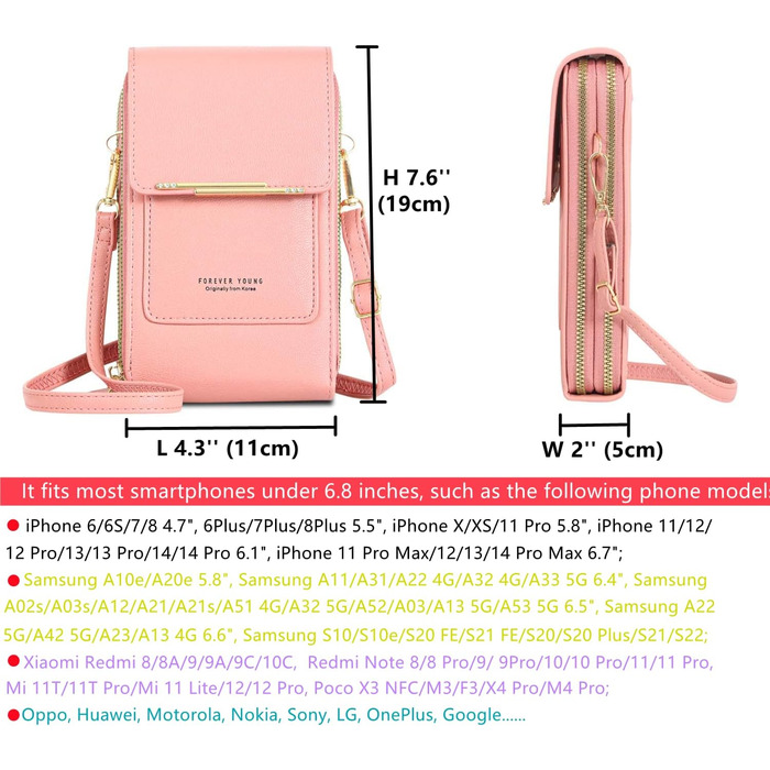 Сумка на шию жіноча Handytasche, червона PU шкіра, кросбоді, гаманець для дівчаток, відділення для карт