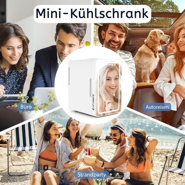 Міні холодильник 6л - компактний холодильник 12V/230V з LED-підсвічуванням та дзеркалом для косметики та догляду за шкірою. Ідеально для авто.