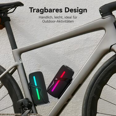 Портативна Bluetooth колонка Oraolo з RGB підсвіткою, водонепроникна IPX6, 10 год. роботи, для дому, велосипеда, вечірок - Чорна