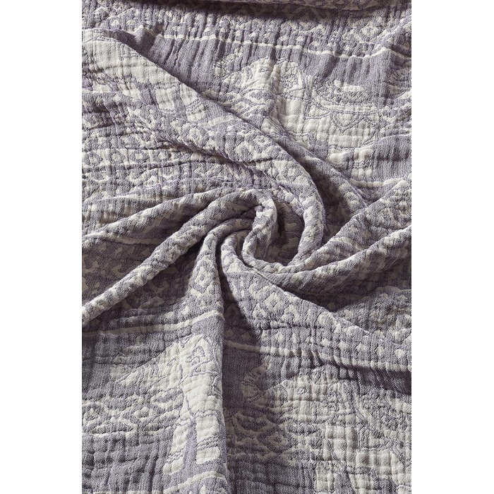 BOHORIA® Premium Muslin Throw Blanket 220x240cm Namaste | extra large | 100% Cotton | Throw for Sofa, Armchair & Bed | Cozy Blanket Sofa Blanket Wool Blanket Living Room Blanket (220 x 240 cm, Plum)