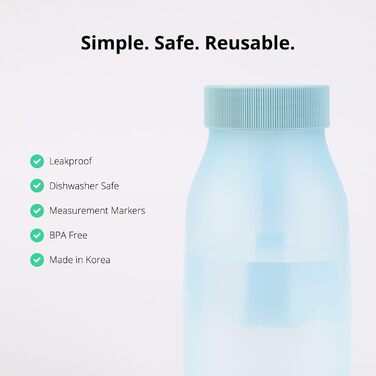 BLUE GINKGO Collapsible Water Bottles [2-Pack] – Lightweight, foldable silicone bottles for travel, hiking, and camping (500ml, Made in Korea, Beige) (492 ml, Blue)