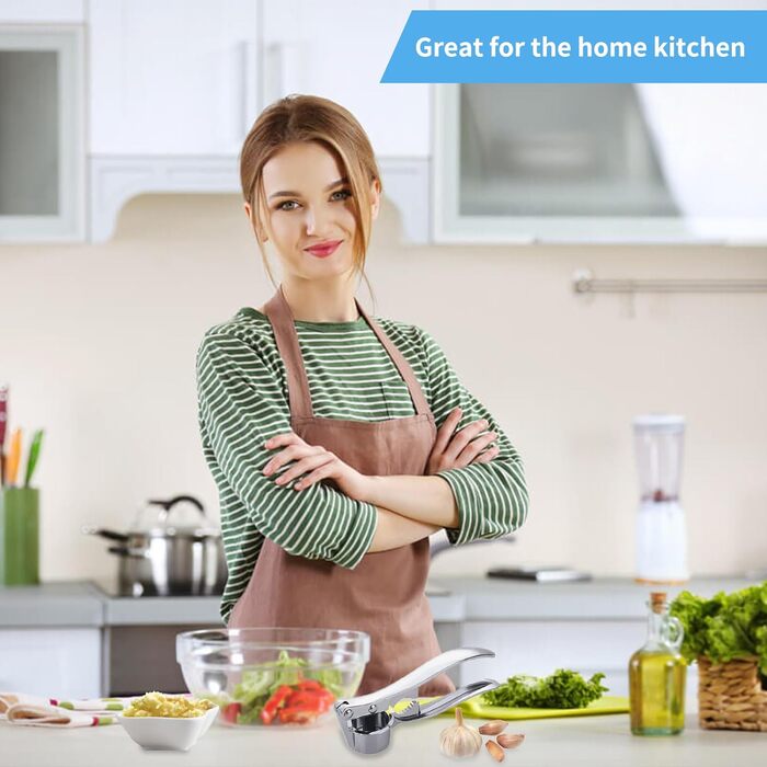 Пресс для часнику з очищувачем та щіткою, ручний, для кухні