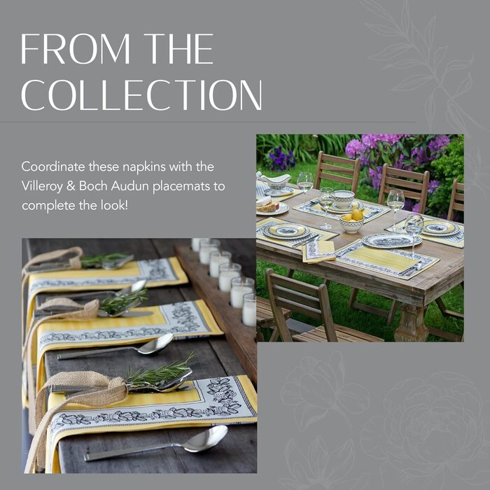 Villeroy & Boch Audun Oversized Cotton Cloth Napkins, 53.3 x 53.3 cm, Set of 4