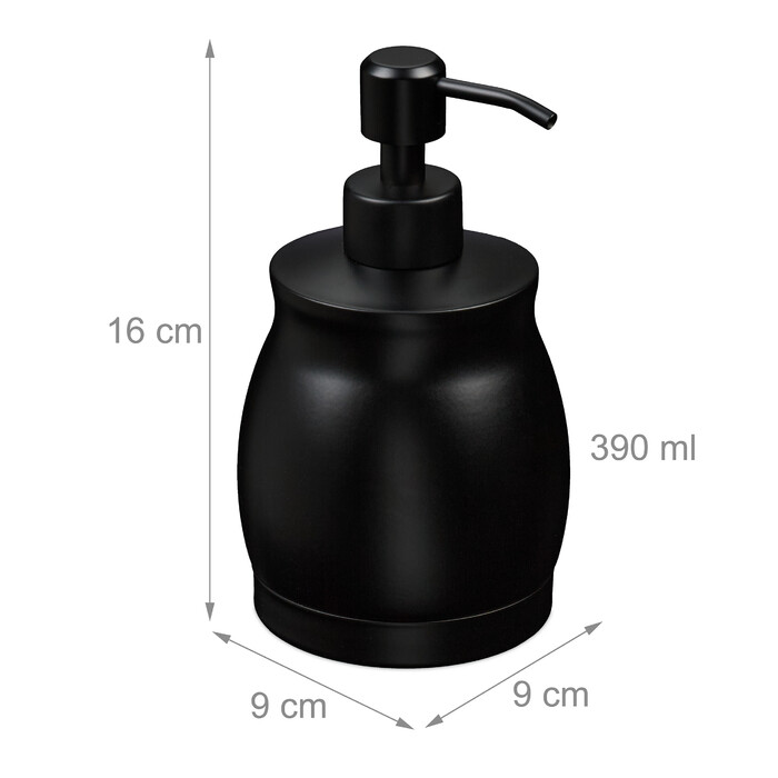 Relaxdays Stainless Steel Soap Dispenser, 390 ml