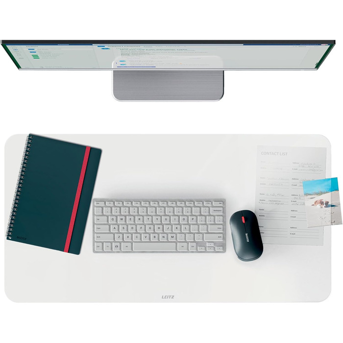 Leitz Великий ігровий килимок для миші, антиковзаюча поверхня, точне відстеження миші, миється, для офісу, дому та геймінгу, сірий, 100 x 40 см, поліестер + гумове покриття